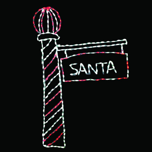 Poste de luz de Papá Noel con pantalla LED de señalización (41")