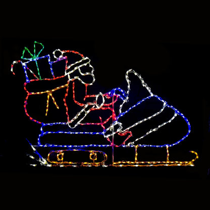 Exhibición LED Animada de Papá Noel en Motonieve