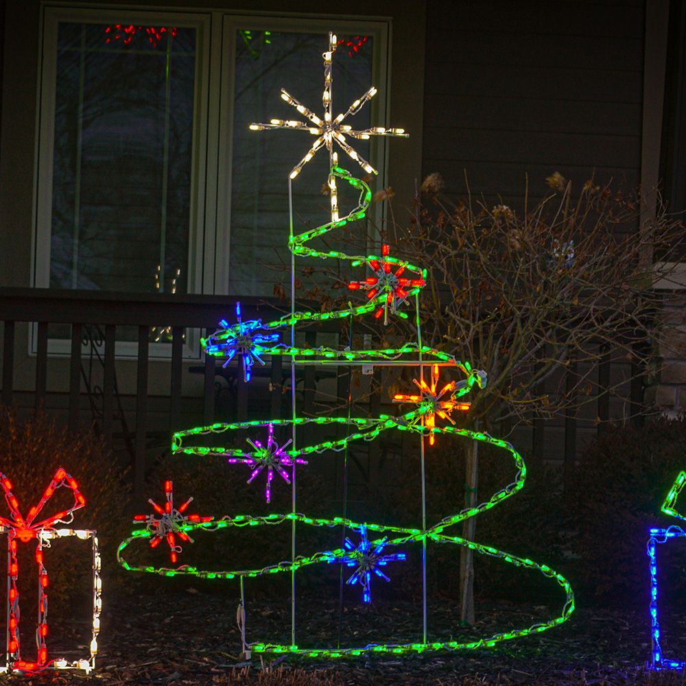 Expositor LED Clásico en Espiral para Árbol de Navidad (54")