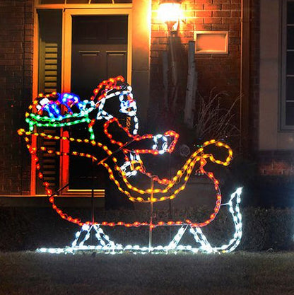 Santa en trineo con regalos, pantalla LED (46")