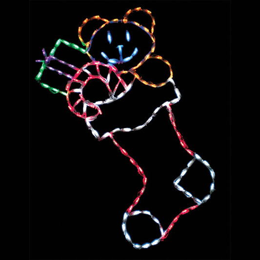 Expositor LED de calcetín de Navidad con juguetes (44")