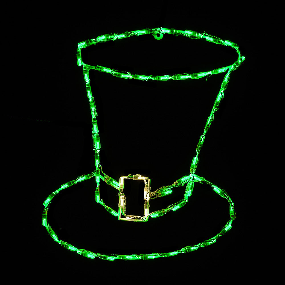Pantalla LED de sombrero de San Patricio - Verde (66 cm)