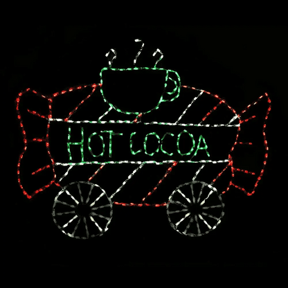 Vagón de tren de chocolate caliente con pantalla LED animada