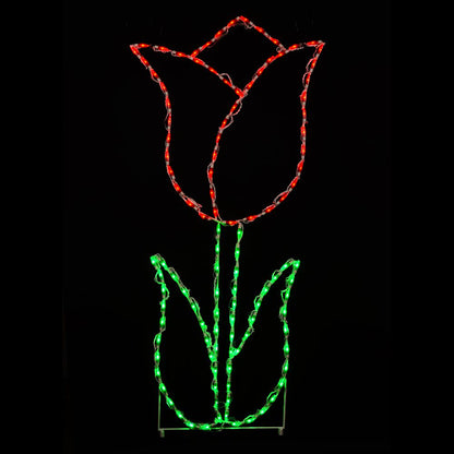 Pantalla LED de flor de tulipán - Rojo (53")