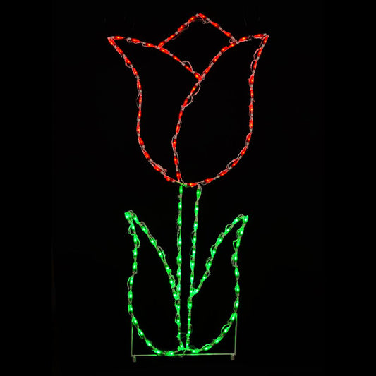 Pantalla LED de flor de tulipán - Rojo (53")