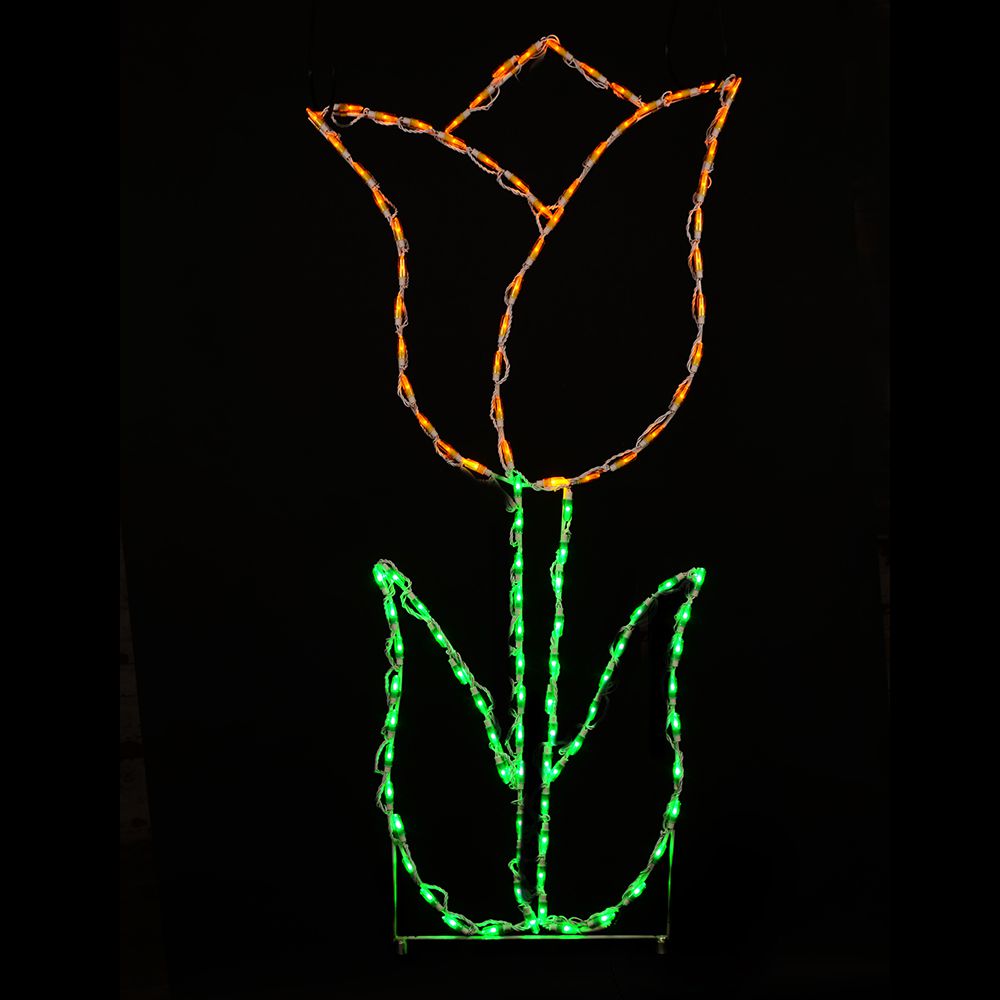 Expositor LED de flores de tulipán - Amarillo (53")