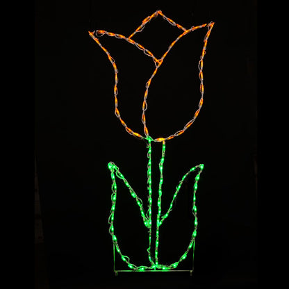 Expositor LED de flores de tulipán - Amarillo (53")