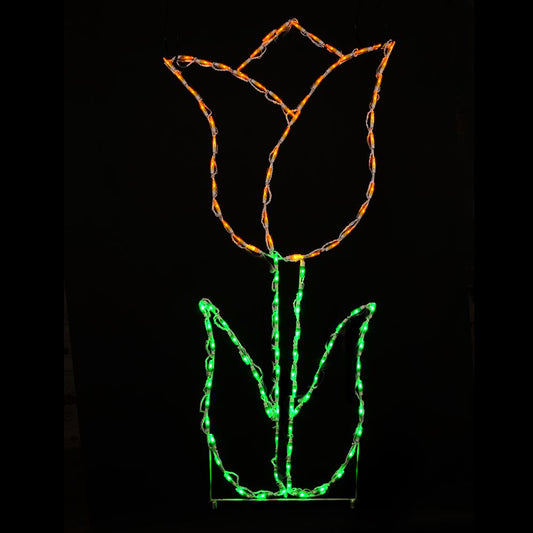 Expositor LED de flores de tulipán - Amarillo (53")