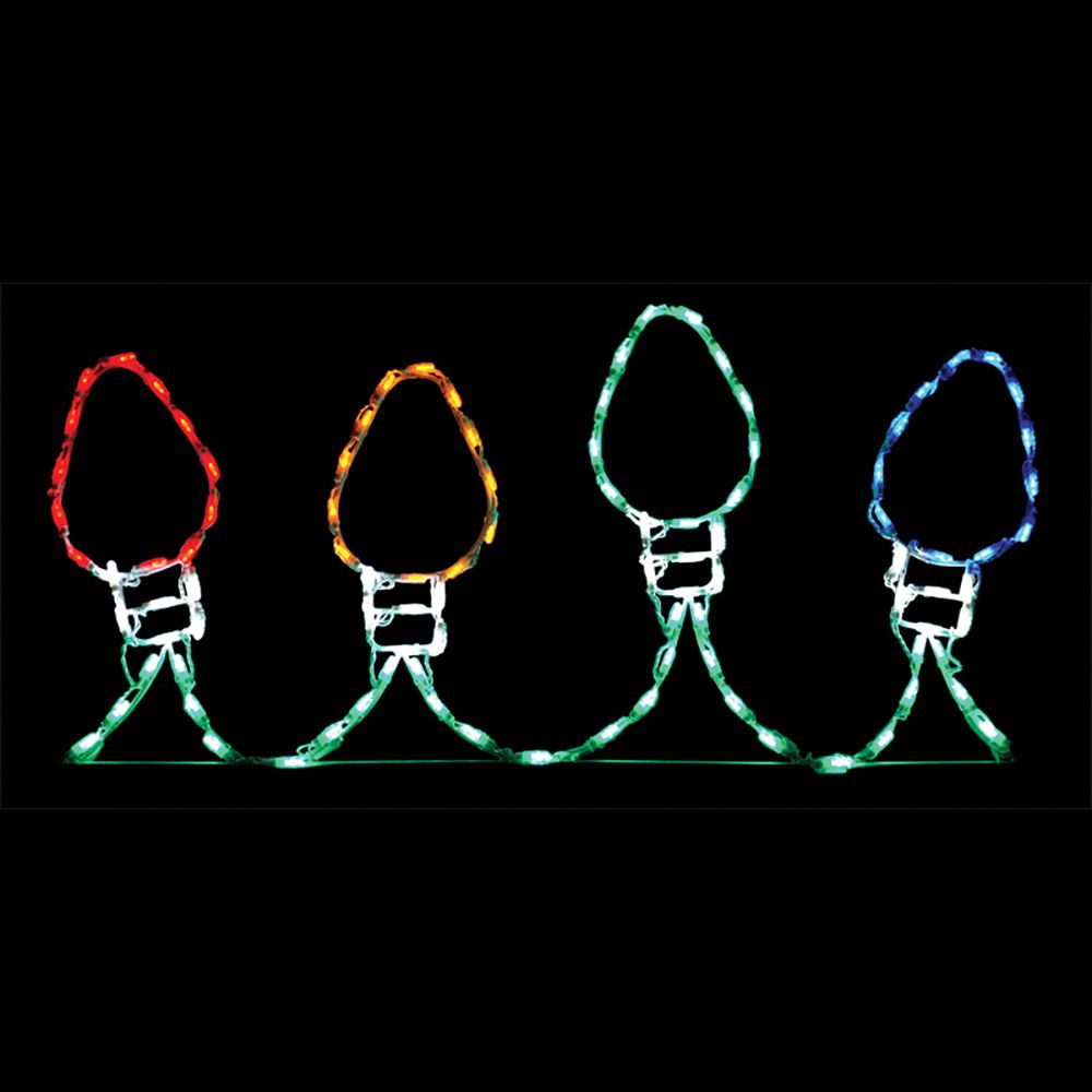Juego de 4 bombillas gigantes de Navidad con pantalla LED (122 cm x 81 cm)