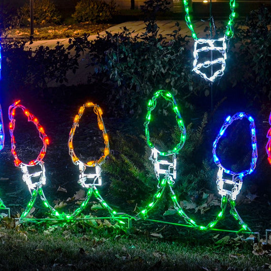 Juego de 4 bombillas gigantes de Navidad con pantalla LED (122 cm x 81 cm)