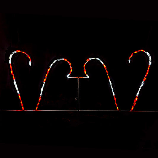 Juego de 4 figuras LED de bastones de caramelo (29" x 65")