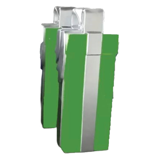 Fibra de Vidrio Regalo Verde con Lazo Plateado