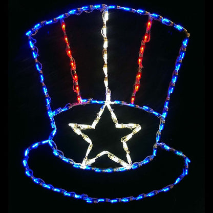 Sombrero del Tío Sam con pantalla LED patriótica (35")