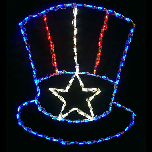 Sombrero del Tío Sam con pantalla LED patriótica (35")