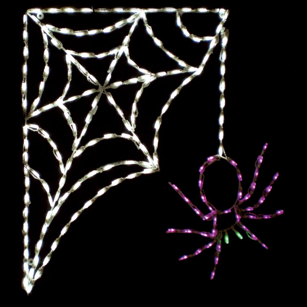 Araña con telaraña para Halloween con LED (43")